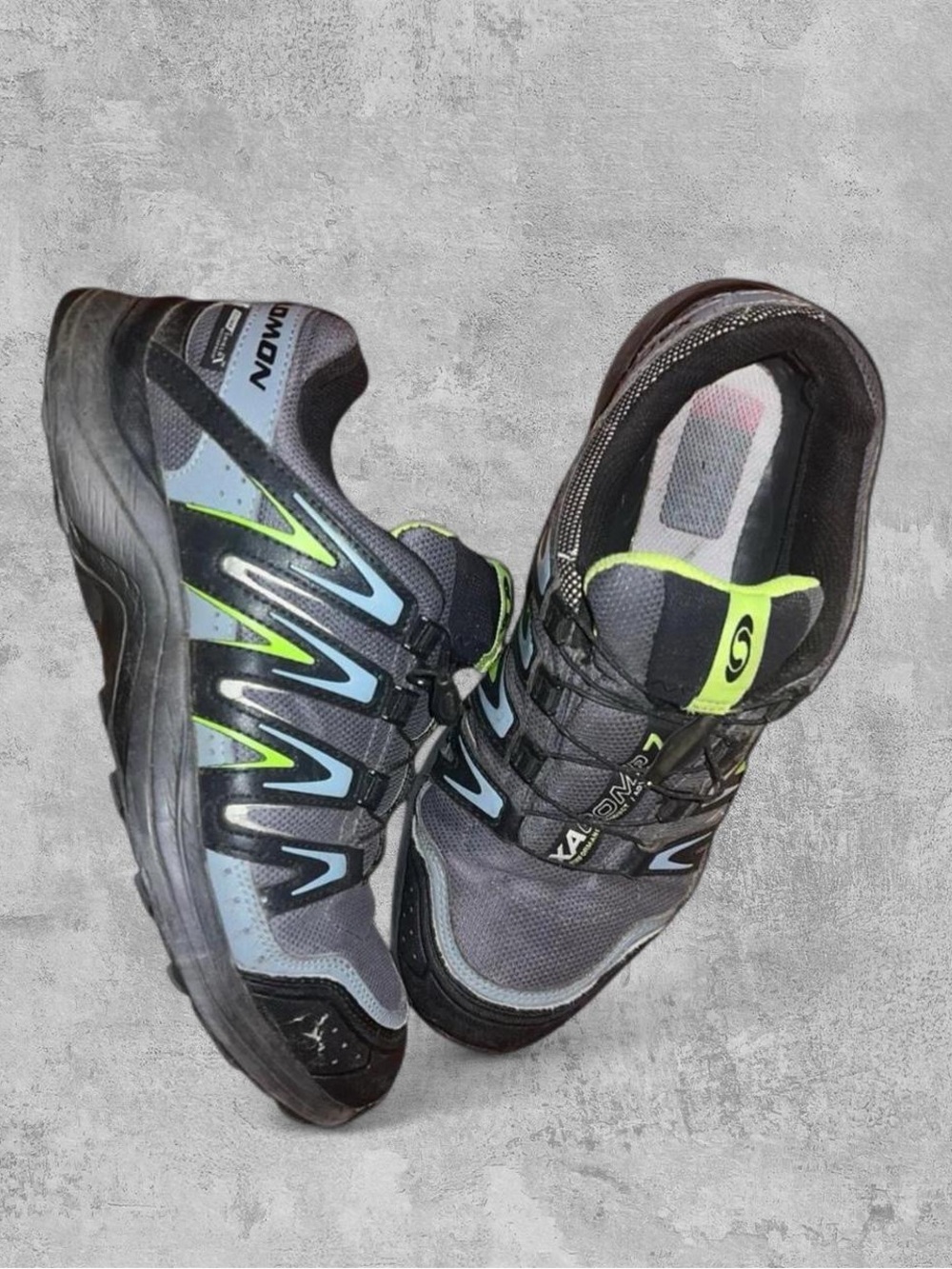 Salomon Men's Black & Gray Trail Runners with Neon Green Accents
